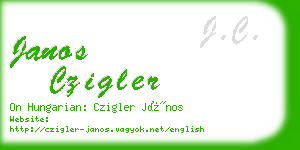 janos czigler business card